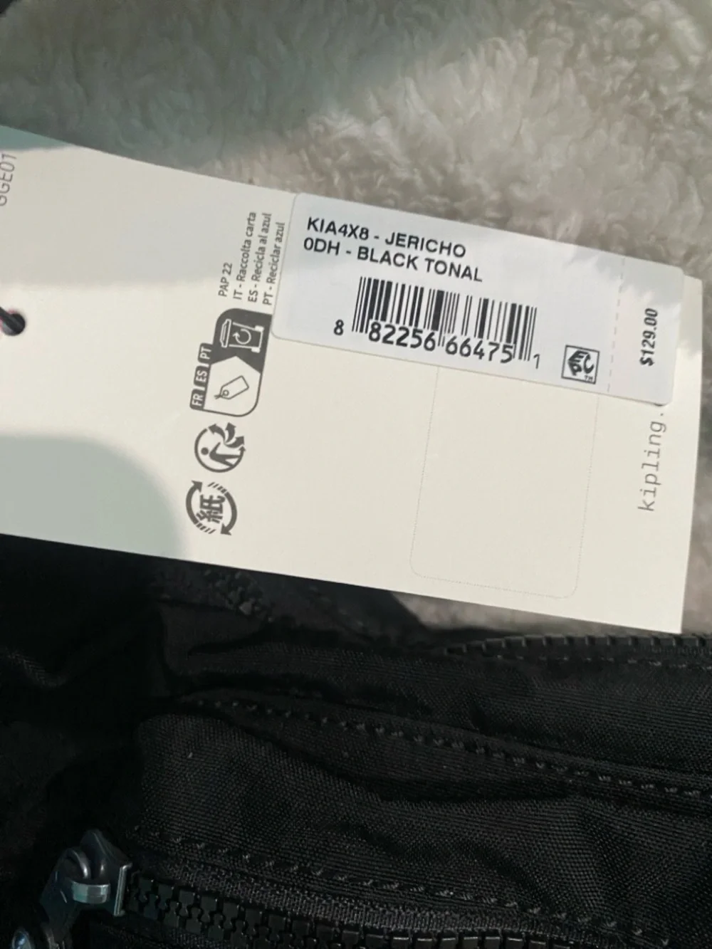 Kipling “Jericho” Black Nylon Messenger Shoulder Bag - Picture 4 of 7